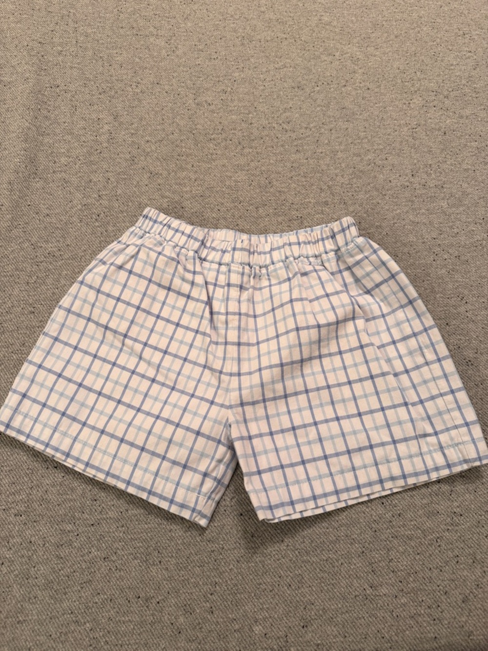 TBBC Light Blue and White Plaid Elastic Waist Shorts